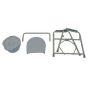 Folding Commode Chair Fixed Arm Steel Frame & Back Bar