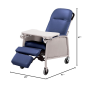 3-Position Recliner -  Geri Chair with Wheels - Imperial Blue