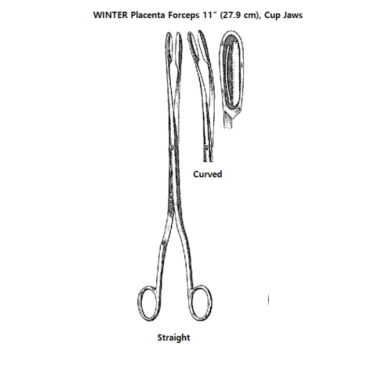 WINTER Placenta Forceps 11" (27.9 cm), Cup Jaws