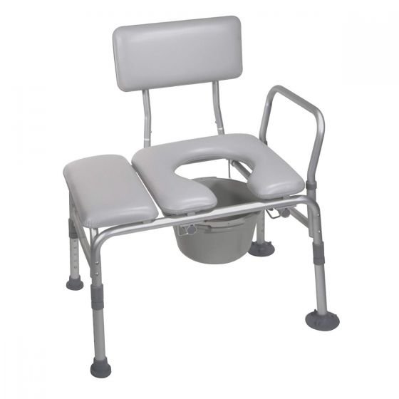Padded Transfer Bench with Commode