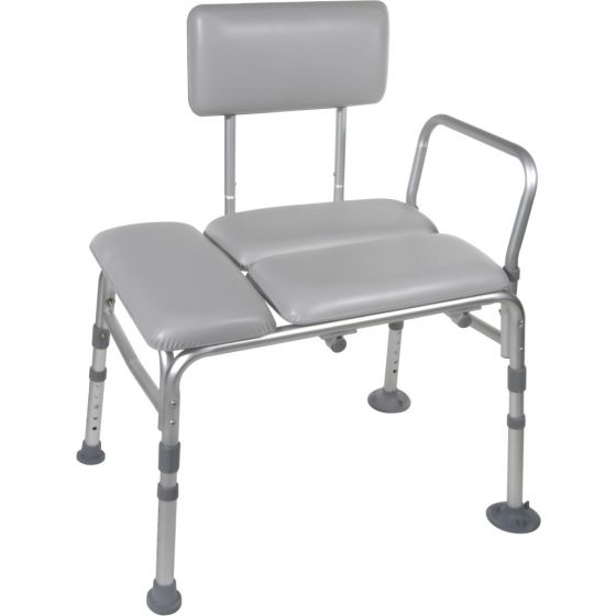 Deluxe Padded Bath Transfer Bench with Back