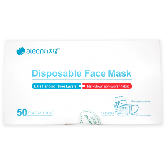 Disposable Face Mask 3 Ply with Ear loop 50/Box