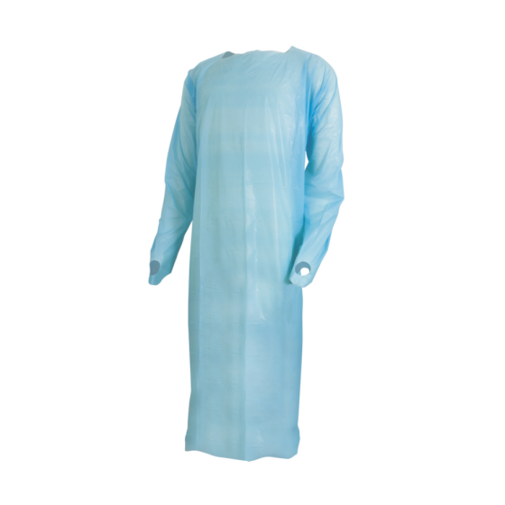  Isolation Gowns CPE Fluid Resistant, 20/pk 