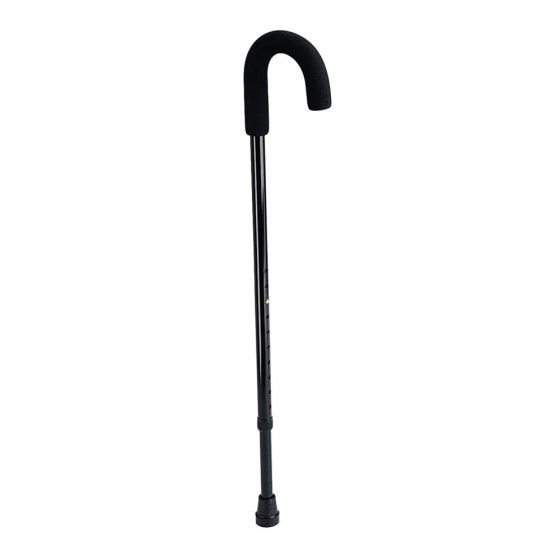 Round Handle Cane Lumex® Aluminum 30 to 39 Inch Height Black