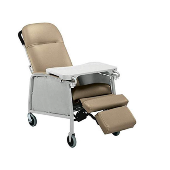 3-Position Recliner - Geri Chair with Wheels - Warm Taupe