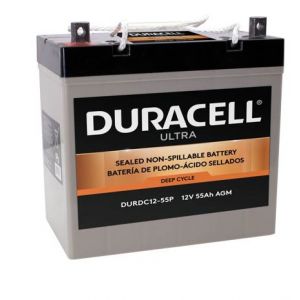 WKDC12-55P Duracell Ultra 12V 55AH Deep Cycle AGM SLA Battery with P Terminals, pair 