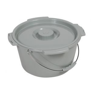 Commode Bucket with Metal Handle and Cover