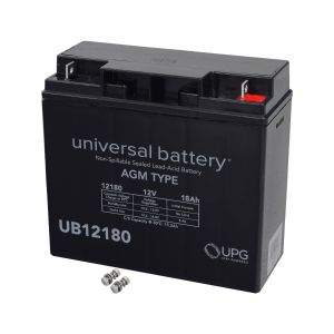 Universal  12 Volt 18 Ah  Half U1 AGM Scooter Battery with Post Terminals Set of 2