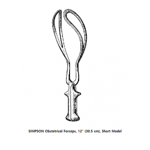 SIMPSON Obstetrical Forceps, 12" (30.5 cm), Short Model
