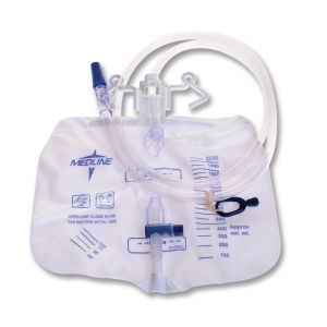 Drainage Bag, 2000 ml, Anti-Reflux Tower with Slide-Tap