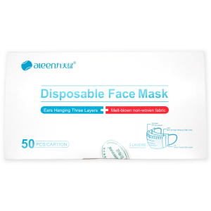 Disposable Face Mask 3 Ply with Ear loop 50/Box