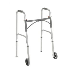 Folding Junior Walker, Two Button with 5" Wheels