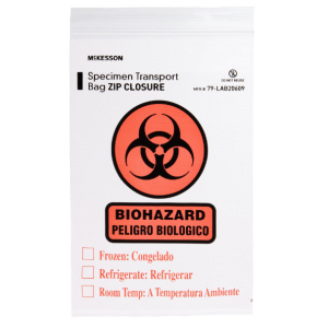 Biohazard Specimen Transport Bags - Zip-Style - NonSterile