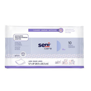 Seni Care Washcloths, 12 x 8 Inch (Pack of 10)
