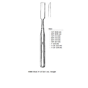 HIBBS Chisel, 9-1/2"(24.1 cm),  Straight