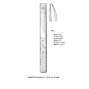 LAMBOTTE Osteotome, 9" (22.9 cm), Straight